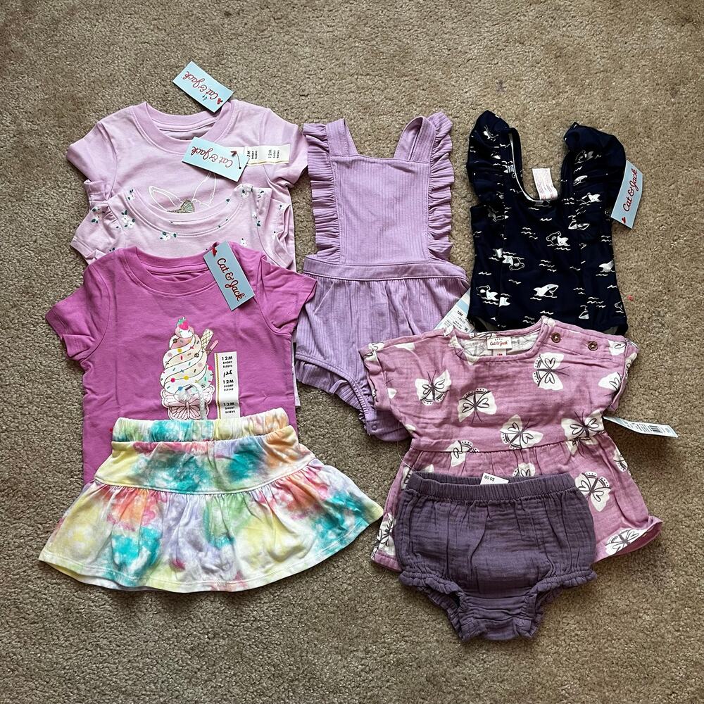 12 Months Baby Girls Clothes Bundles -All New- Gift Ideas